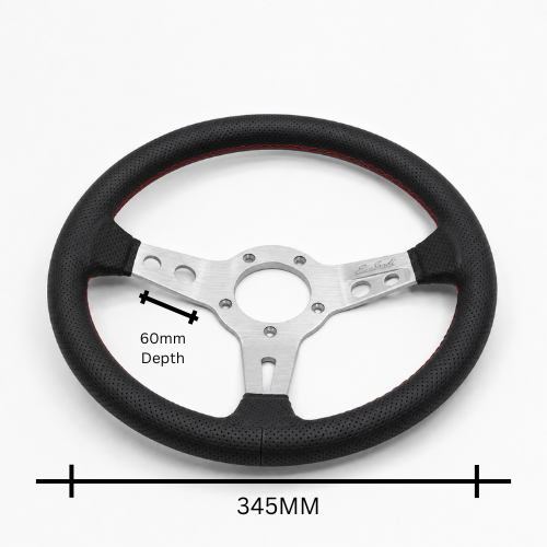 Red Stitched Leather Split Wheel (330mm)