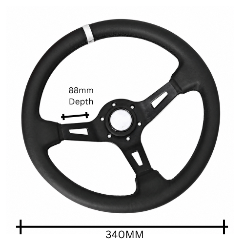White Line Leather Wheel (340mm)