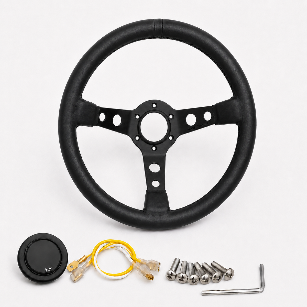 Black Edition Leather Steering Wheel