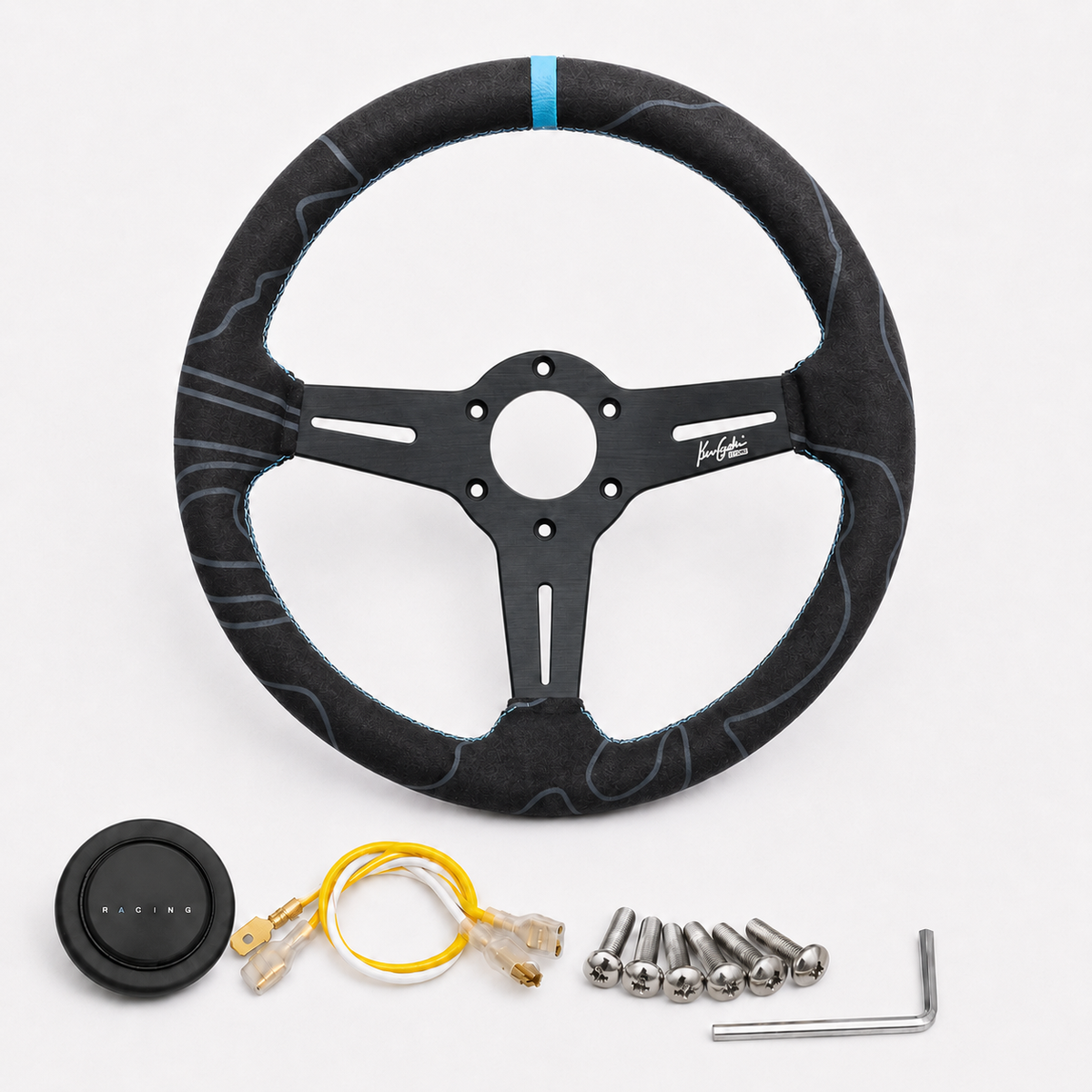 Suede Marine Stitched Wheel (350mm)