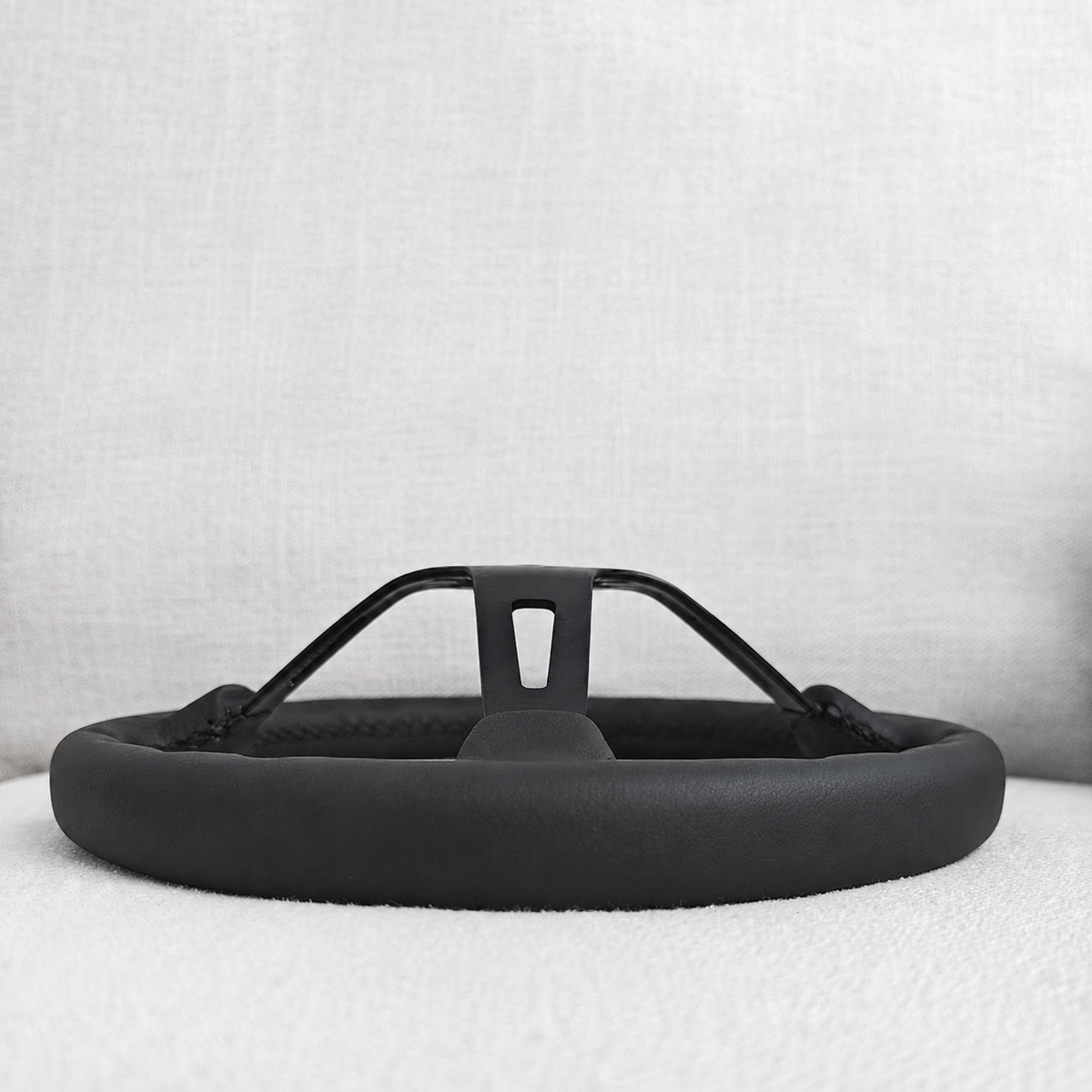 Blackout Deep Dish Leather Wheel (340mm)