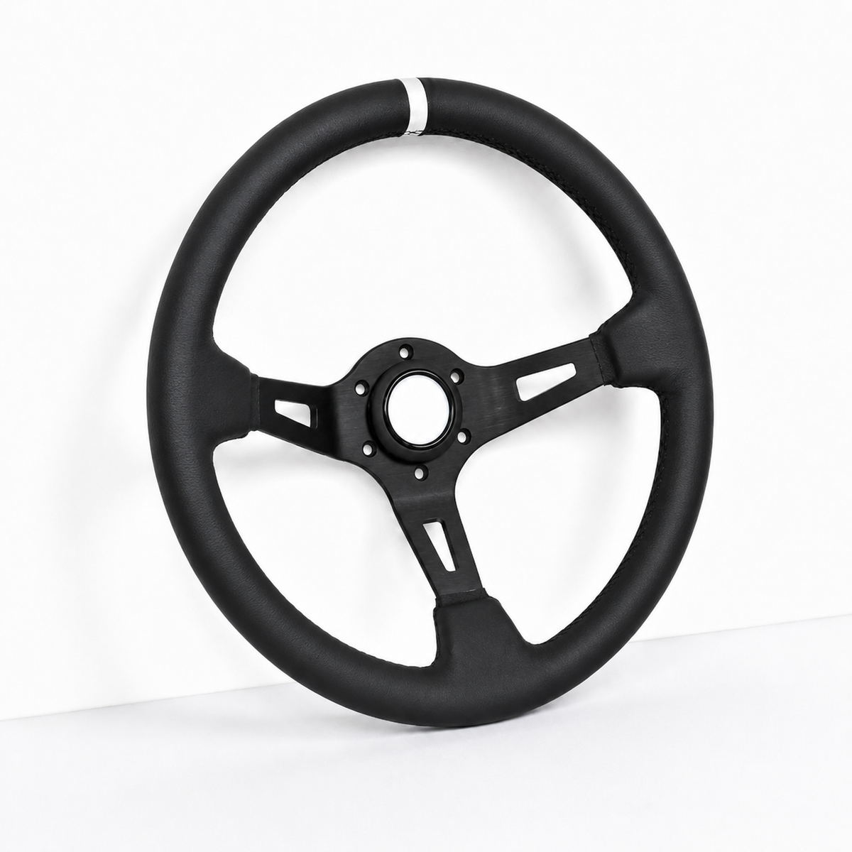 White Line Leather Wheel (340mm)