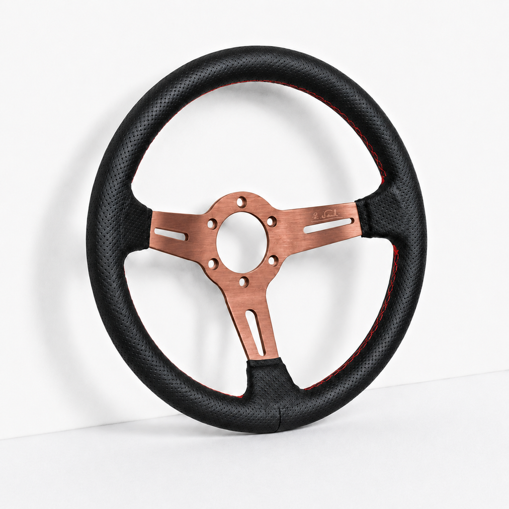 Red Stitched Leather Split Wheel (330mm)