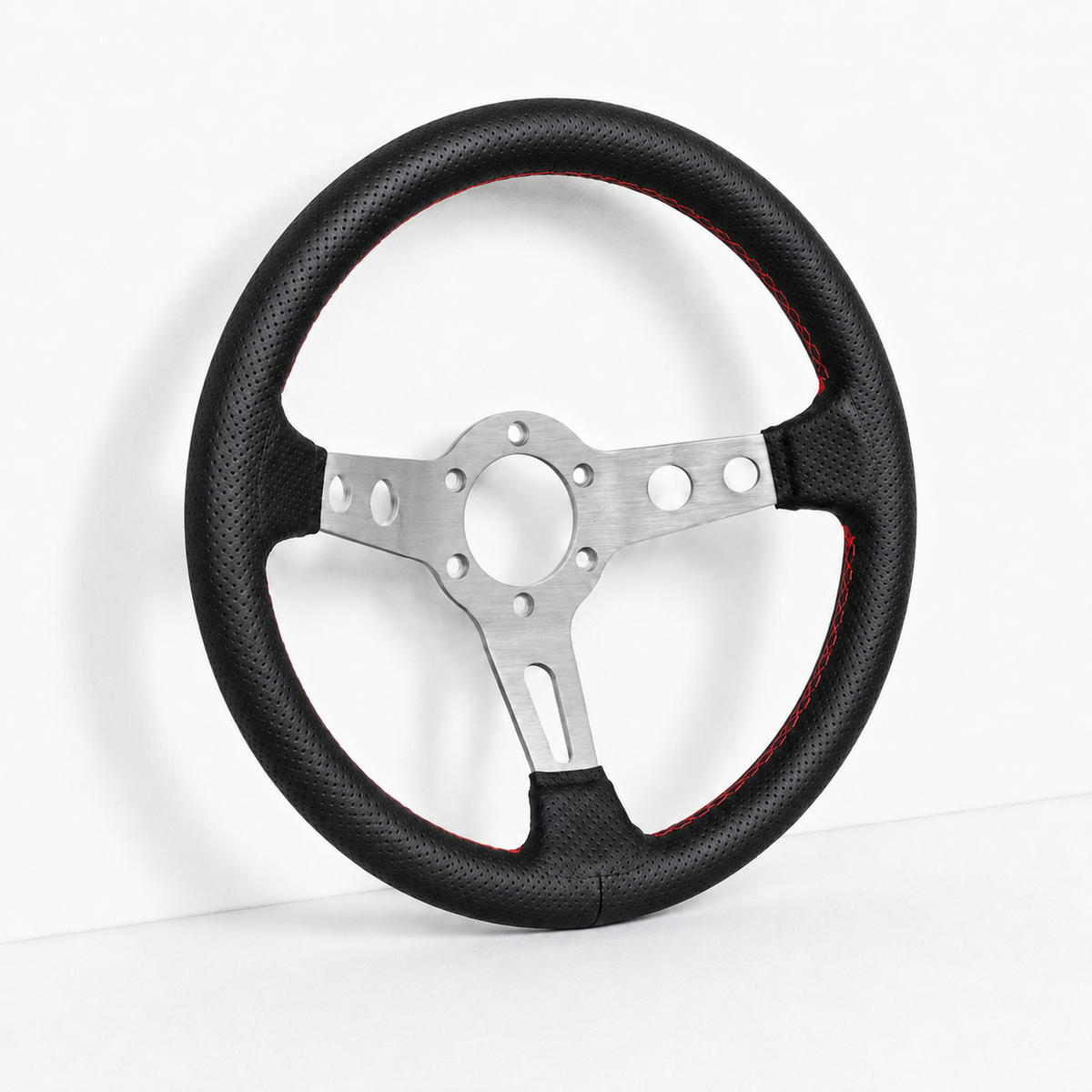 Red Stitched Leather Split Wheel (330mm)